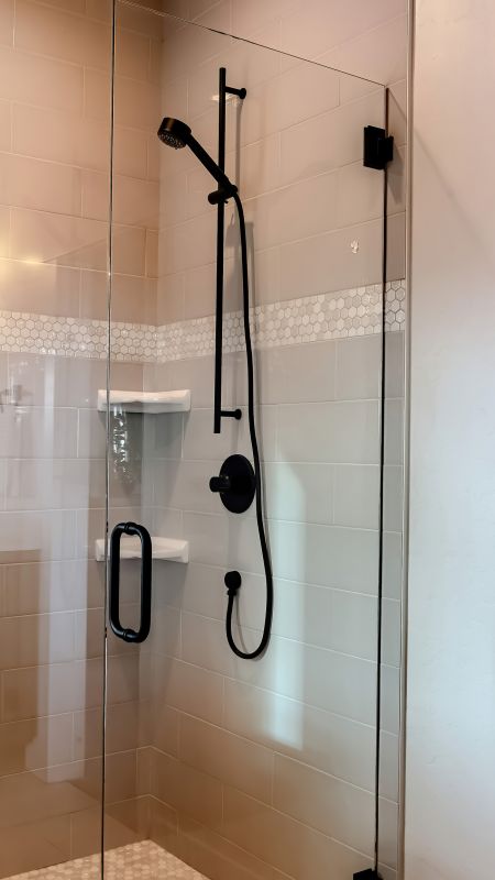 Sleek Shower with Black Frame